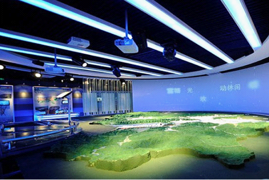 银川市规划展示馆互动投影沙盘展示区
